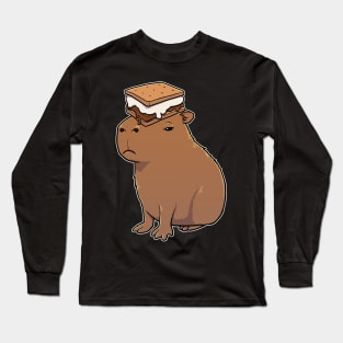 Capybara with a Smore on its head Long Sleeve T-Shirt